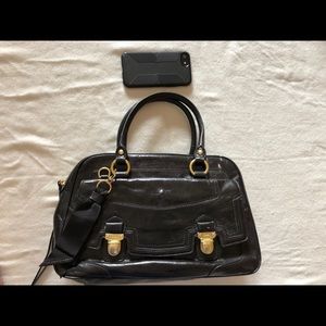 black Coach top-handle bag